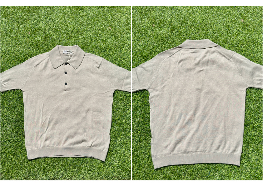 JOHN SMEDLEY ダークグレー ポロシャツ Isis S JOHN SMEDLEY ポロシャツ / ISIS 30ゲージ コットン ニット