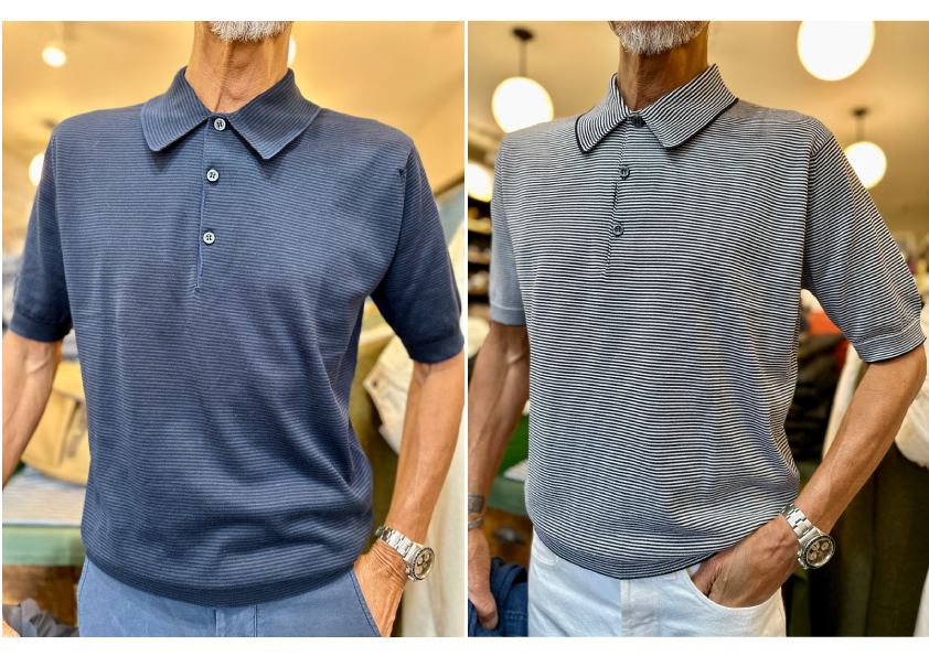 JOHN SMEDLEY ストライプ ポロシャツ S JOHN SMEDLEY ストライプ ポロシャツ S