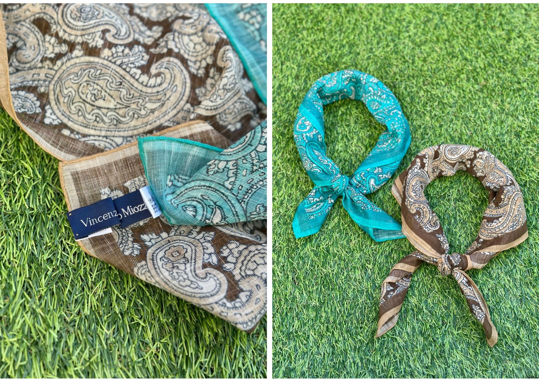 Accessories :: Vincenzo Miozza Cotton Linen Paisley Bandana Scarf