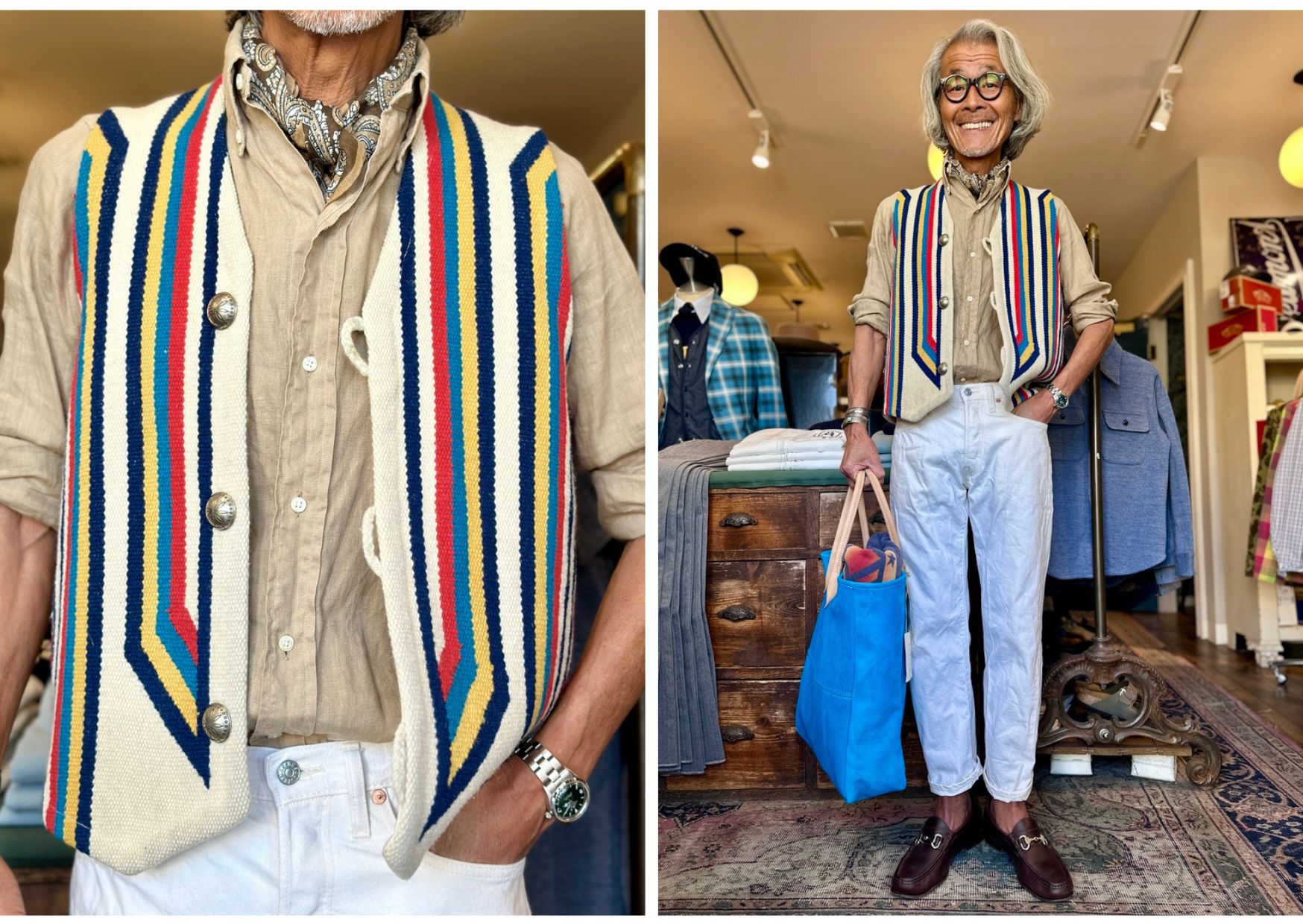Accessories :: Vincenzo Miozza Cotton Linen Paisley Bandana Scarf