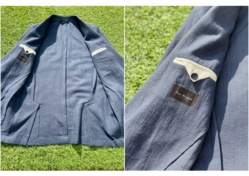 Jacket/Outerwear :: ERRICO FORMICOLA Navy Linen Cotton Jacket