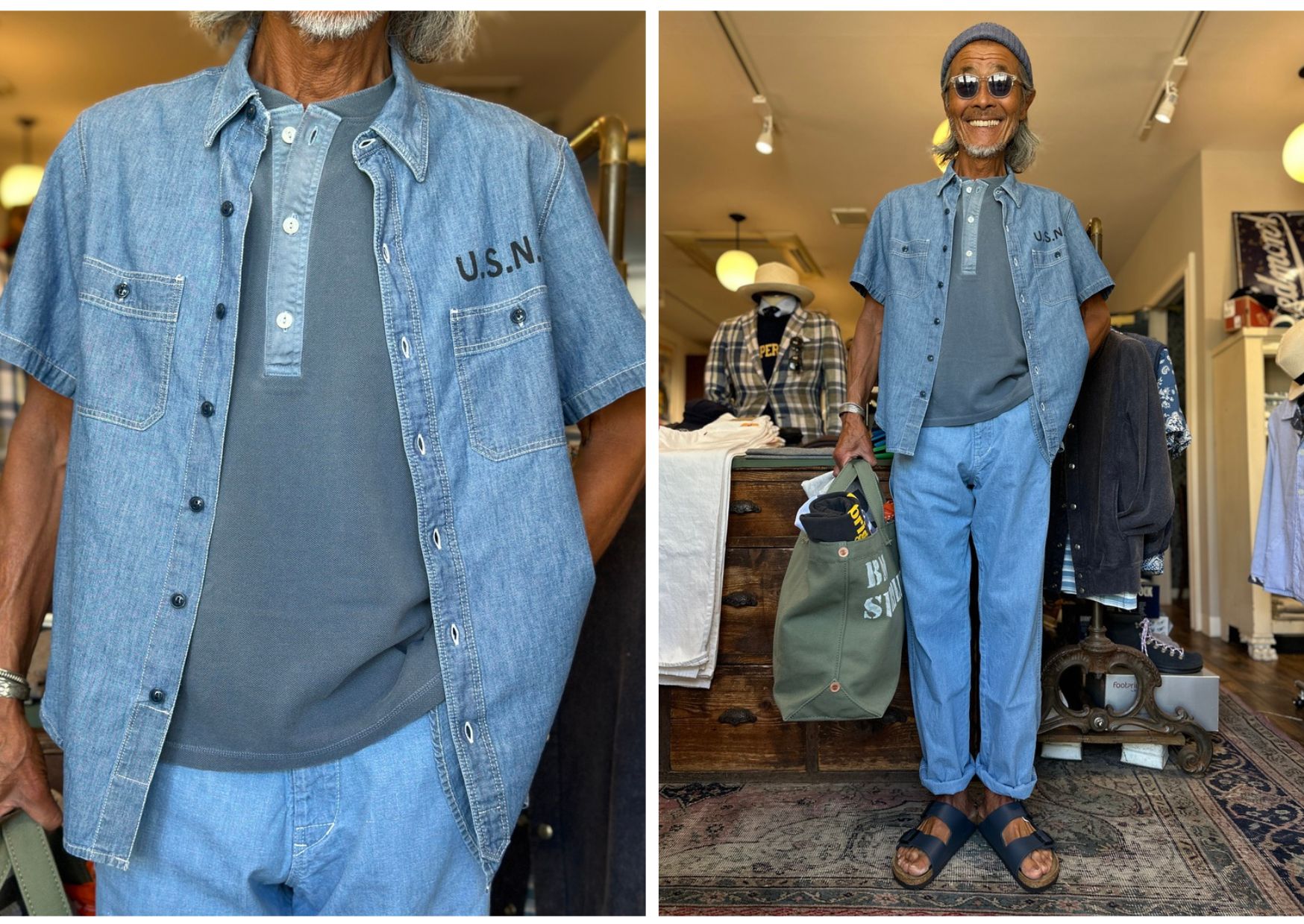 Shirts :: CHESAPEAKE'S US NAVY Short Sleeves Chambray Shirts