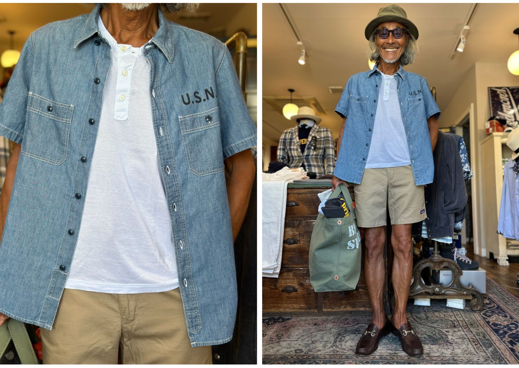 Shirts :: CHESAPEAKE'S US NAVY Short Sleeves Chambray Shirts