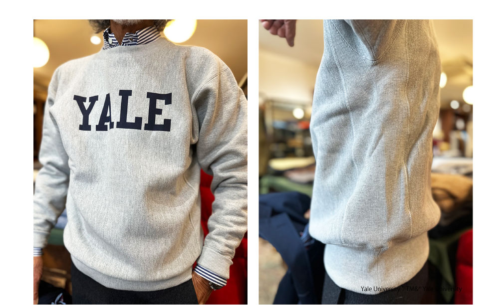 Champion TRUE TO ARCHIVES YALE Print Reverse Weave Crew Neck 